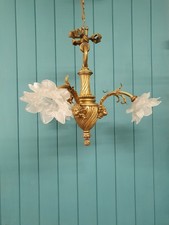 Brass and Glass Chandelier