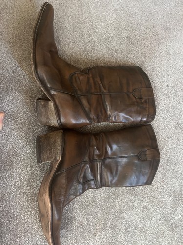 Vintage brown cowboy boots - brown, boots-