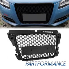 For 2009-2013 Audi A3 8P RS3 Style Honeycomb Grille Gloss Black Frame Matte Mesh