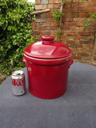 Green burgundy bread crock - burgundy,