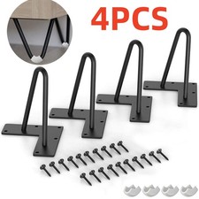 4x Hairpin Legs Hair Pin Legs Set for Furniture Bench Desk Table Metal Steel DIY