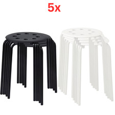 1-5x IKEA MARIUS Stool Black/White Strong Stackable Multi-Purpose 45cm New