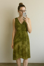 Anthology Avoca Green Floral Silk-Blend Sleeveless Dress – UK 10 – C34