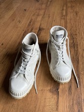 Palladium Tactical PLSHOCK Women’s High Top Leather Boots Sz 8 Ivory / White