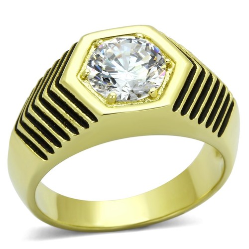 Mens gold ring solitaire - mens,