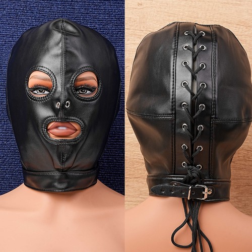 Bondage hood head harness mask - bondage,