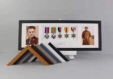 Personalised Military Medal display Frame for Five Medals and two 6x4" Photos