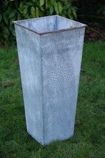 Large Zinc Square Vase Garden