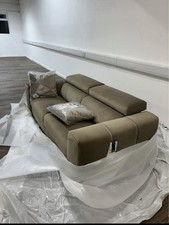 Natuzzi suede two/three seater sofa with headrest  and two pillows 