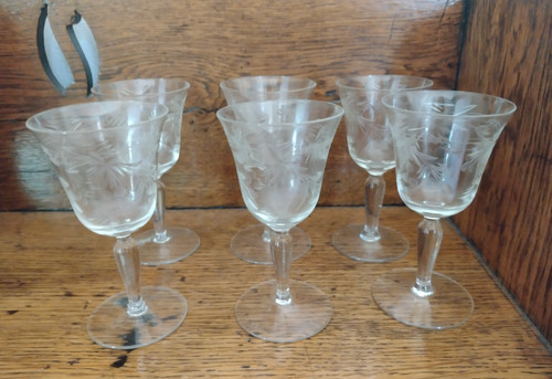 Vintage etched sherry - 6,