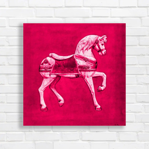 Vintage carousel horse pink - horse,
