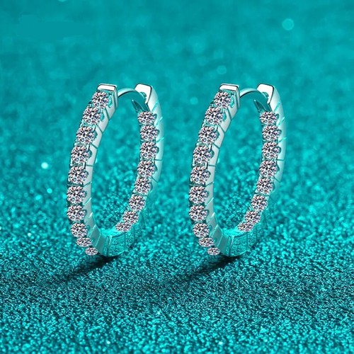 1ct hoop earrings platinum - hoop,