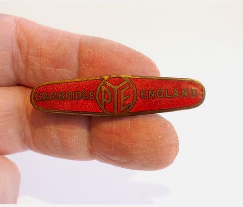 Metal pye radio badge came - -,