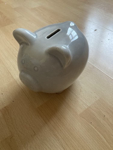 Large grey ceramic - grey, piggy