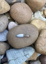 Handmade Miniature Knife Pendant – Recycled Steel & Oak | Bushcraft Gift