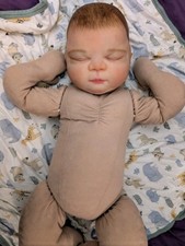 Authentic Hand Painted Big Sleeping Reborn Cuddle Baby Libby  23"