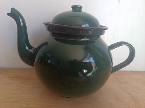 Enamel teapot green - , made