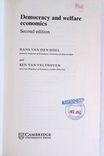Democracy and Welfare Economics Doel, Hans van den and Ben van Velthoven: