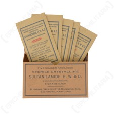 WW2 US Sulfanilamide Box 5 Sachets - American Military Army Medic Reproductions