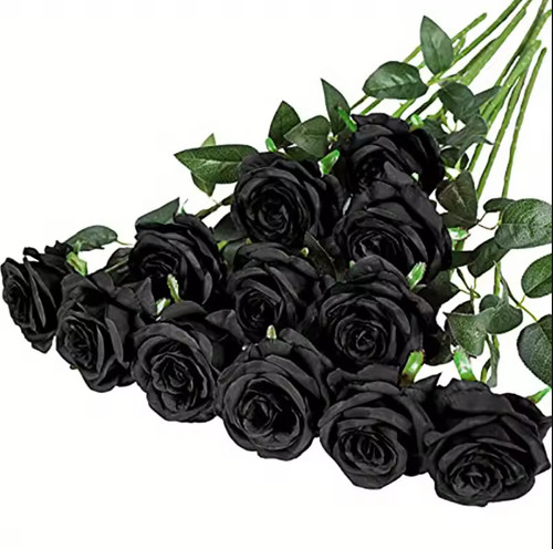 12x artificial single rose - single, bud