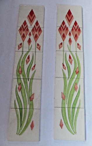 Art deco fireplace tile set - tile,