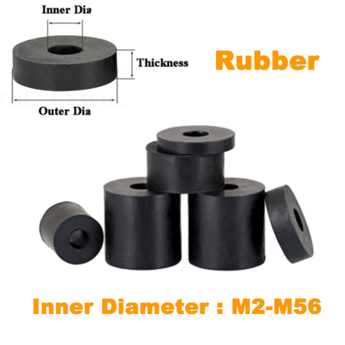 Black rubber spacer round - rubber,