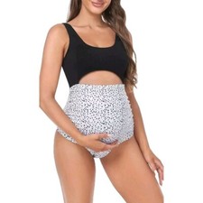Womens Black Dotty Maternity