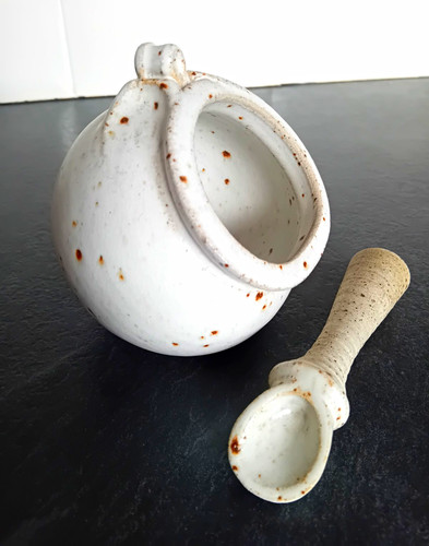 Handmade ceramic salt pig - salt,