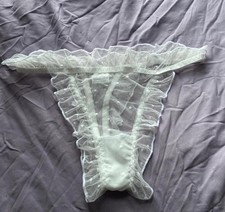 White Frilly Lace Pants Size