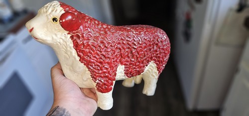 Antique chalkware hereford - chalkware,