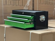 US Pro Tools Green Black steel Tool Box Chest Cabinet storage mobile 3 DRAWER
