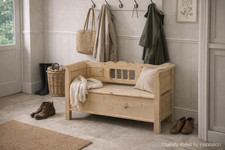 A panel and spindle backed