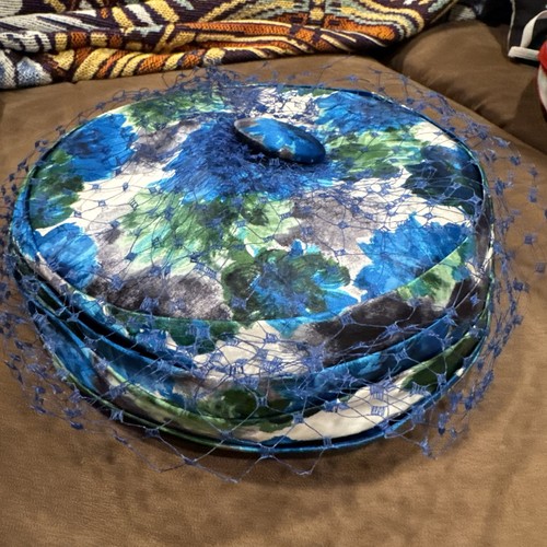 Vintage 1950s blue floral - vintage,