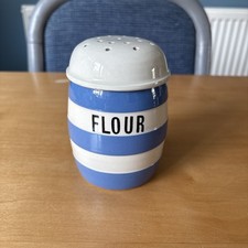 T G Green Cornishware FLOUR Shaker Green Shield