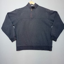 Orvis Mens Sweater Jumper Large Grey Long Sleeve  Collared Outdoors Pullover 