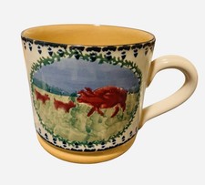 Vintage Nicholas Mosse Pottery Mug Brown Pig with Piglets, Rare
