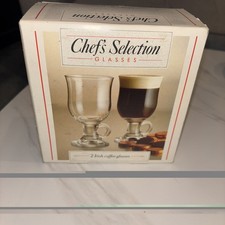 VINTAGES BARNETT GLASSWARE SET OF 2 IRISH COFFEE GLASSES CLASSIC SHAPE