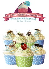 Cake Toppers Bugs and Insects 36 STAND UP Edible Wafer Paper Decorations