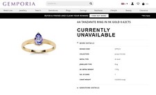 BNWOT Gemporia AA Tanzanite 9K