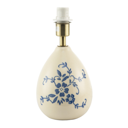 Hand painted blue floral - blue,