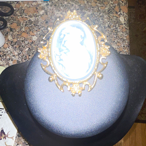 Vintage oval cameo portrait - vintage,