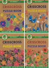 Set Of 4 Large Print A5 Crisscross Puzzle Books Brain Teaser Eco Friendly Book