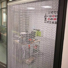 210 x 90cm Aluminium Door Fly Screen Metal Chain Curtain Blind Insect Blinds UK