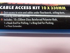 13 Pc 300mm Cable Access rod kit. Tool Box Size Fish Wire! 2465  215g 065
