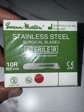 Swan-Morton #10R Surgical STERILE DERMAPLANE Blades Stainless 100 Pack AUTHENTIC