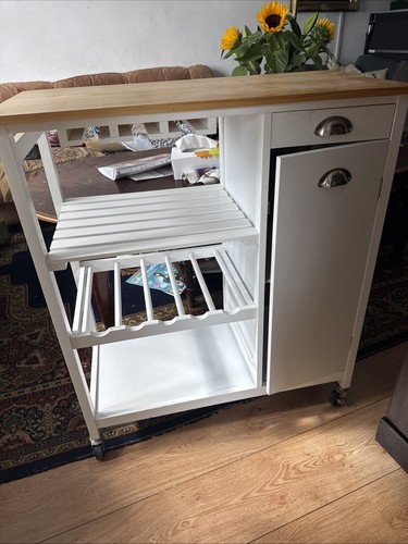 Wooden kitchen island - kitchen, cart