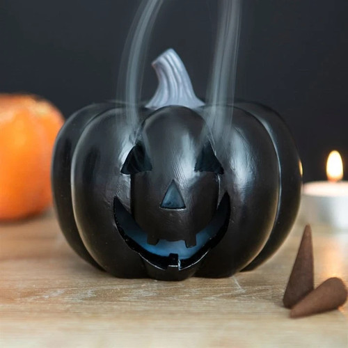 Black pumpkin incense cone - black,
