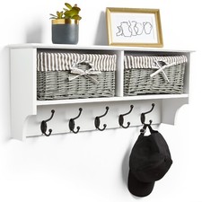 Coat Hooks Wall Mounted, White
