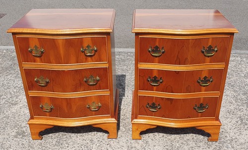 Pair yew drawer bedside - pair,