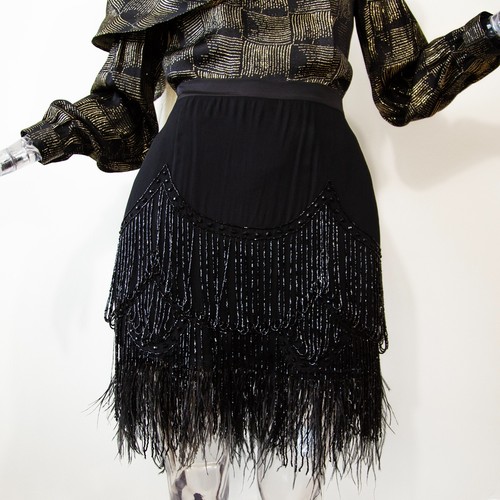 Vintage 1980s black silk - vintage,